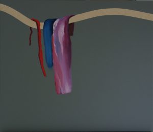 hang over 3, 60x70cm, Acryl, Öl, Malerkrepp auf Lw
